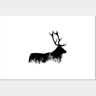 Stag Silhouette art Posters and Art